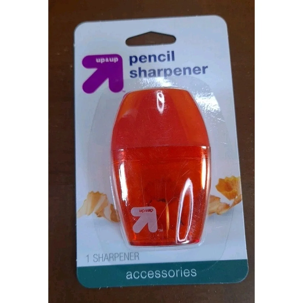 Set Of 4 New Up &‎ Up - Pencil Sharpeners,  1 Hole with Plastic Receptacle